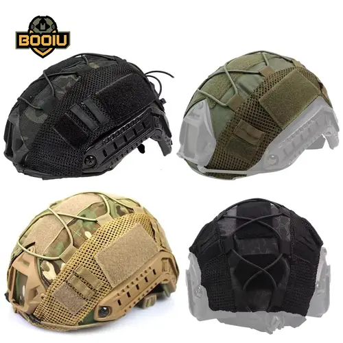 BOOIU Tactical Helmet Cover Cloth for Airsoft Fast Helmet with Velcro Hunting CS Camo Safety Helmet Cloth-Without Sport Helmet