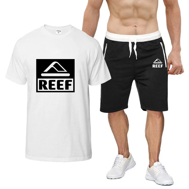 Reef 2023 Spring and Summer Men High quality Comfort New Eight Color Short Sleeved Suit Comfortable Casual fashion T-shirt
