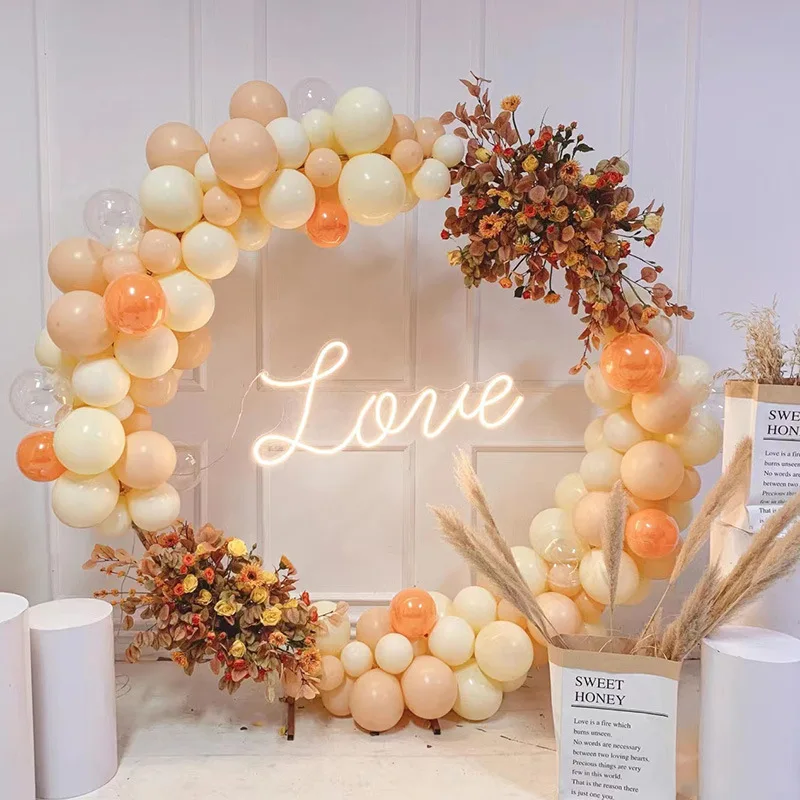 Iron ring balloon arch circular background frame outdoor wedding arrangement supplies background ring flower arch