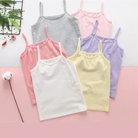 2024 Summer Girls String Strappy Tanks Top Baby Children Cotton Camisole Underwear Kids Sleeveless Vest Cotton Tanks Top 2