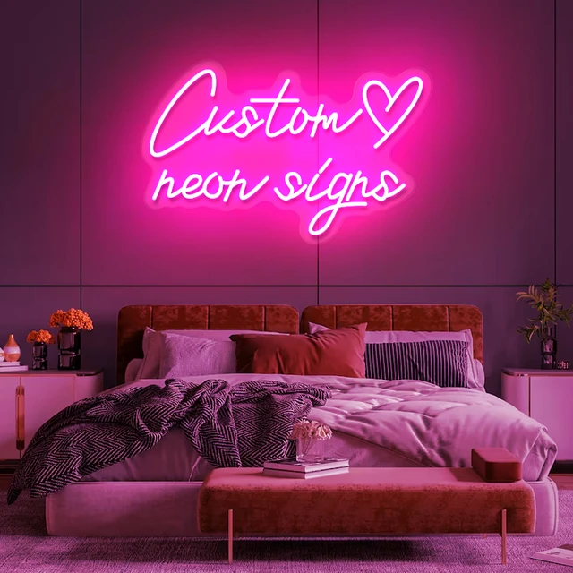 Enseigne au néon LED personnalisée, décor de mariage, art mural, bar, logo  d'entreprise, conception de nom, chambre, magasin, marque, livraison  directe - AliExpress