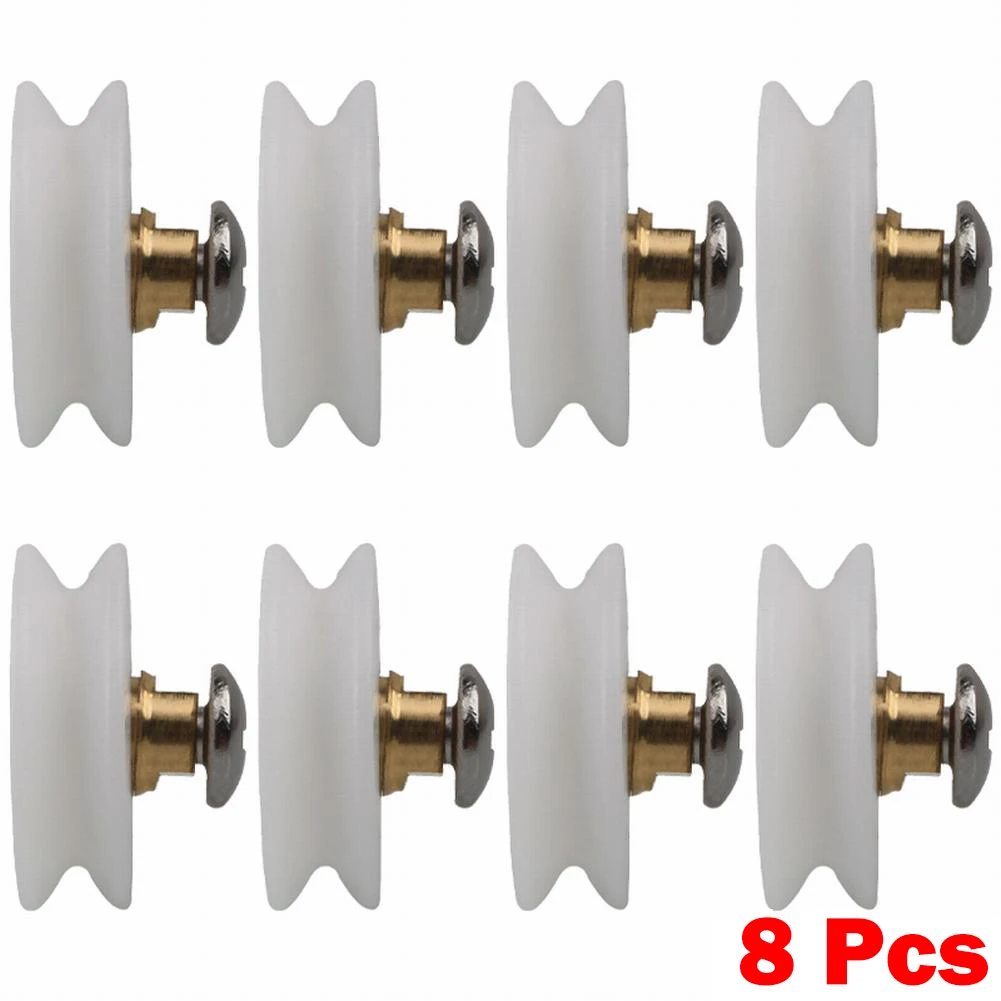 Shower Room Polia Banheiro Branco Porta de Vidro Deslizante Rodas de Nylon Rolo de Cobre Rolos Porta de Chuveiro com Parafusos Pcs 22.5 mm