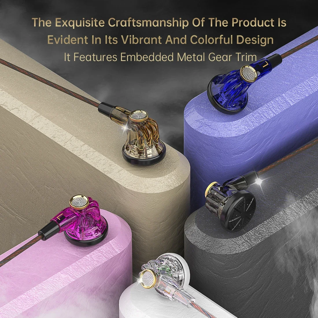 Original QKZ MDR Flat-Head Headphones 16MM Large Moving Coil HIFI Bass Music Wired Earphones L-Bending 3.5MM AUX Fancier Headset