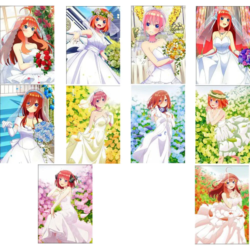 

5Pcs/set Popular Animation Collection Card The Quintessential Quintuplets Kawaii Girl Color Flash Card Anime Peripheral 59*86mm