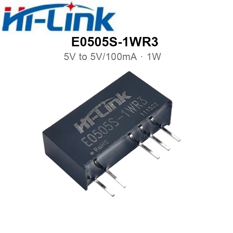 Hilink E0505S-1WR3 경제적인 전력 변환기 5V 3.3V/5V/9V/12V/15V/24V 1W 산업용 절연 공급 장치