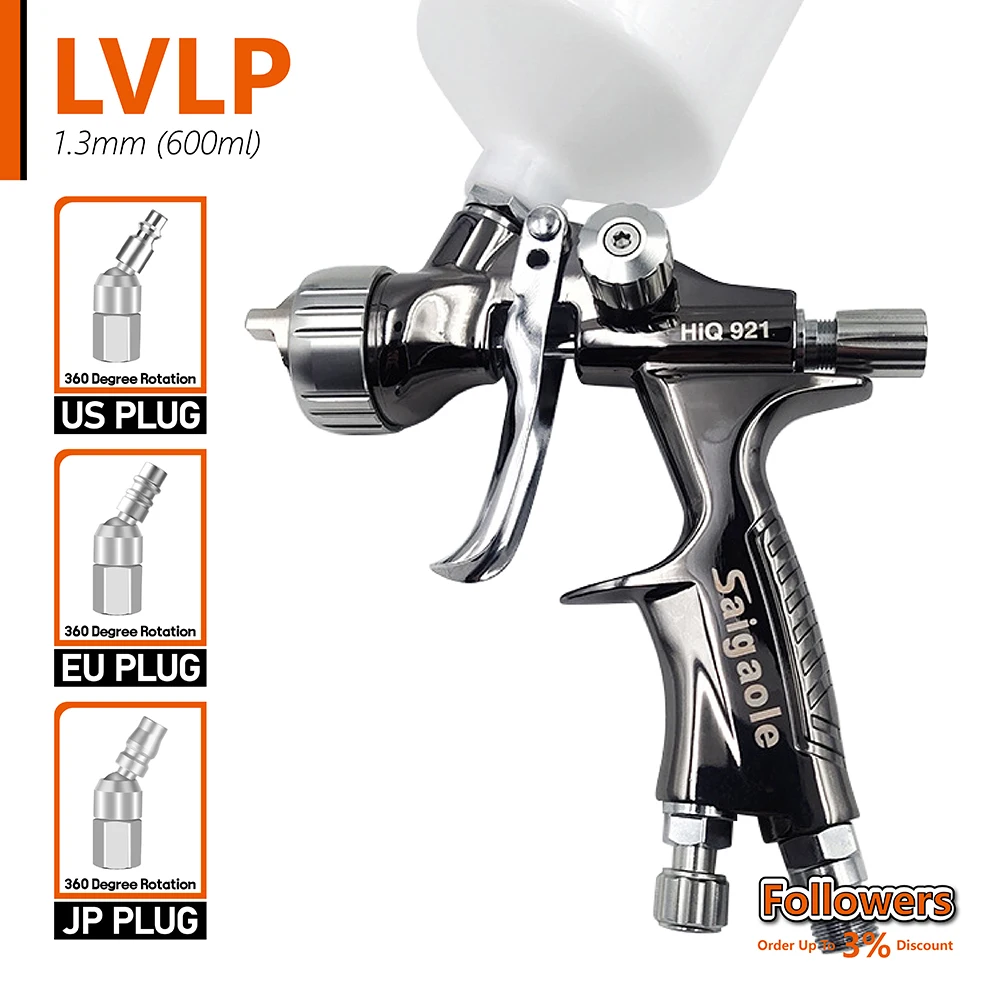 LVLP Automotive Sheet Metal Paint Low Pressure Spray Gun High Atomization Furniture Industrial Leather Paint Gun Pneumatic Tools automotive paint mixing ruler scale ruler paint mixing sheet metal spray paint scale 2 1 and 3 1 corrosion resistance