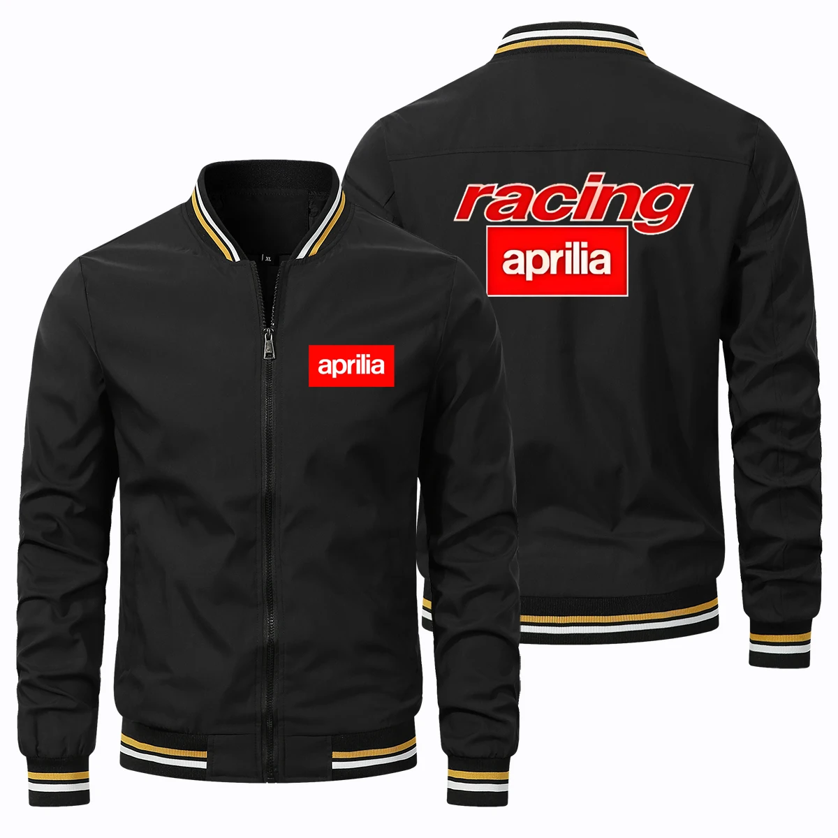 Men Motorcycle Jacket Aprilia Printed Hip-hop Street Off-road Bomber Baseball Shirt