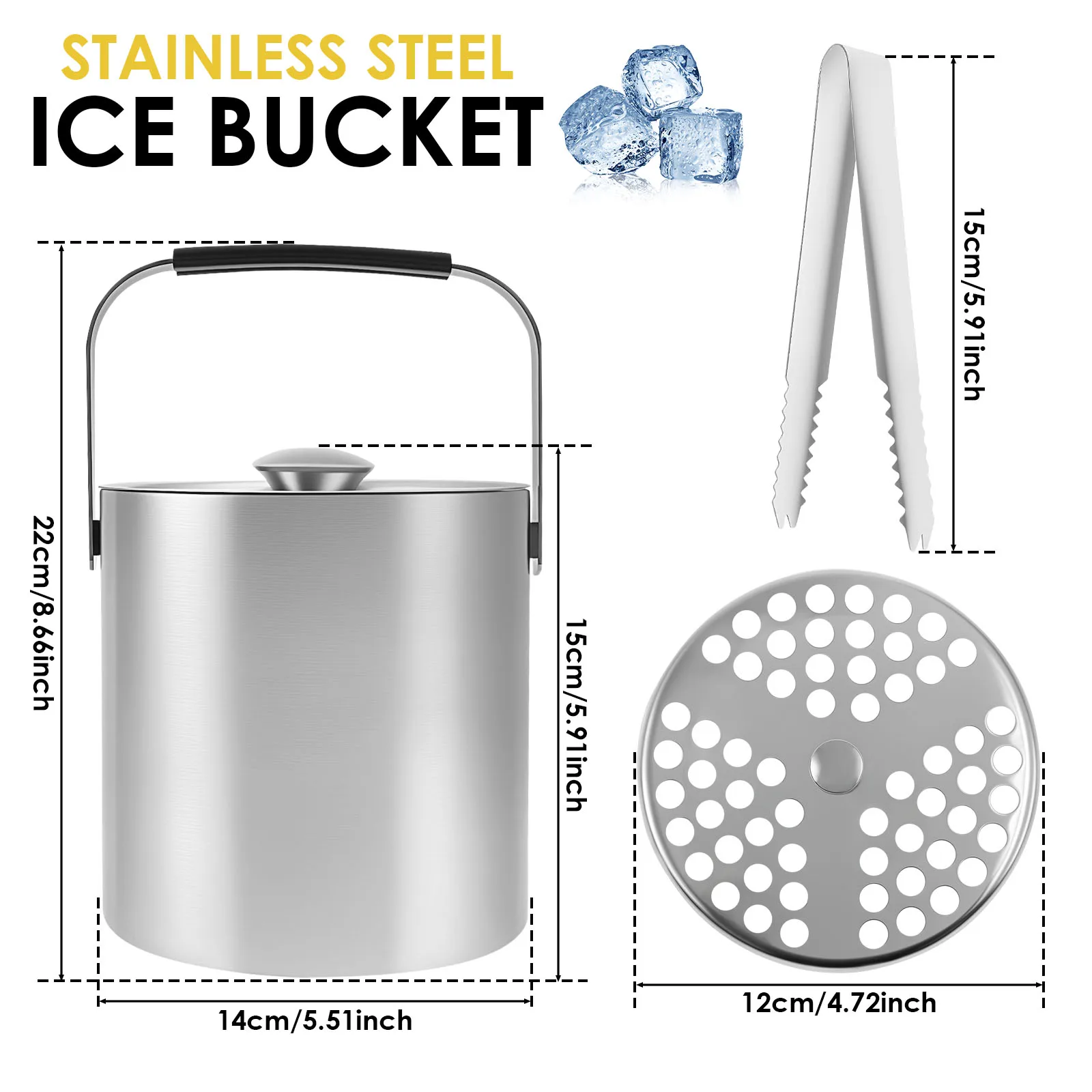 Ice Bucket Stainless Steel Champanera Wine Chilling