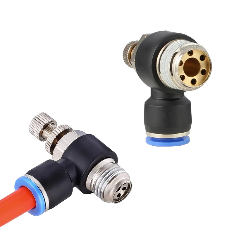 20/50/100PCS Air SL 1/8 1/4 3/8 1/2 Speed Control adjustable Pneumatic Fitting Throttle Valve Controller 4 6 8 10mm Hose Tube