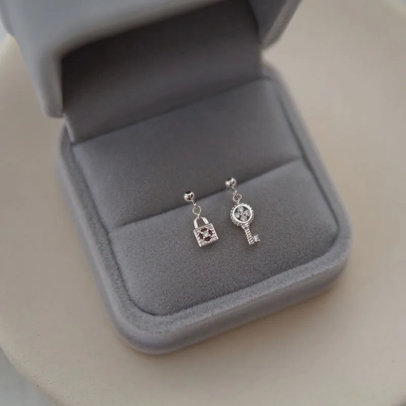 thumbnail image 1 of Pendientes de plata de ley 925 auténtica para mujer, aretes con cierre de Llave de Oro de 14K, joyería para Piercing, venta al por mayor, 1 of 2