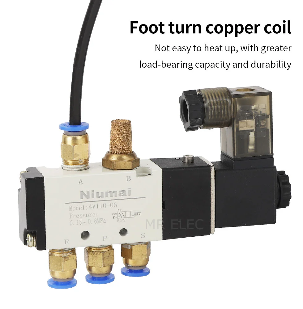Válvula Solenóide Maneira Posição Válvula de Controle Pneumática 12v 24v 110v 220v Bobina Válvula Pneumática 4v21008