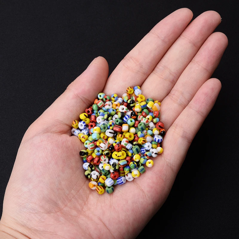 18g/36g 5mm Fashion Stripe Czech Glass Seed Round Spacer Beads For DIY Jewelry Making Bracelet Necklace Earring Accessories glass beads