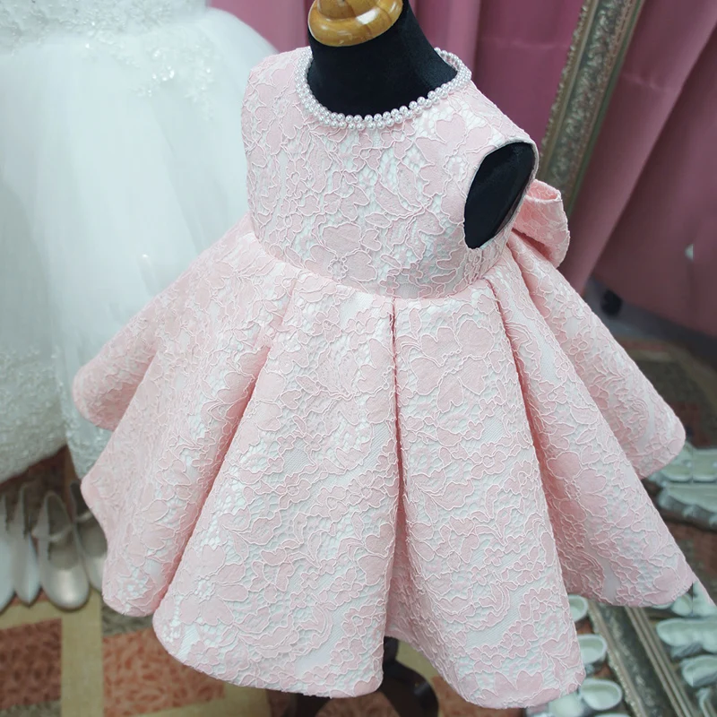 

Cute Baby Girl Dress Beaded Baptism Dresses For Girls 1 Year Birthday Party Dress Christening Gown Infant Clothing Bebes Vestido