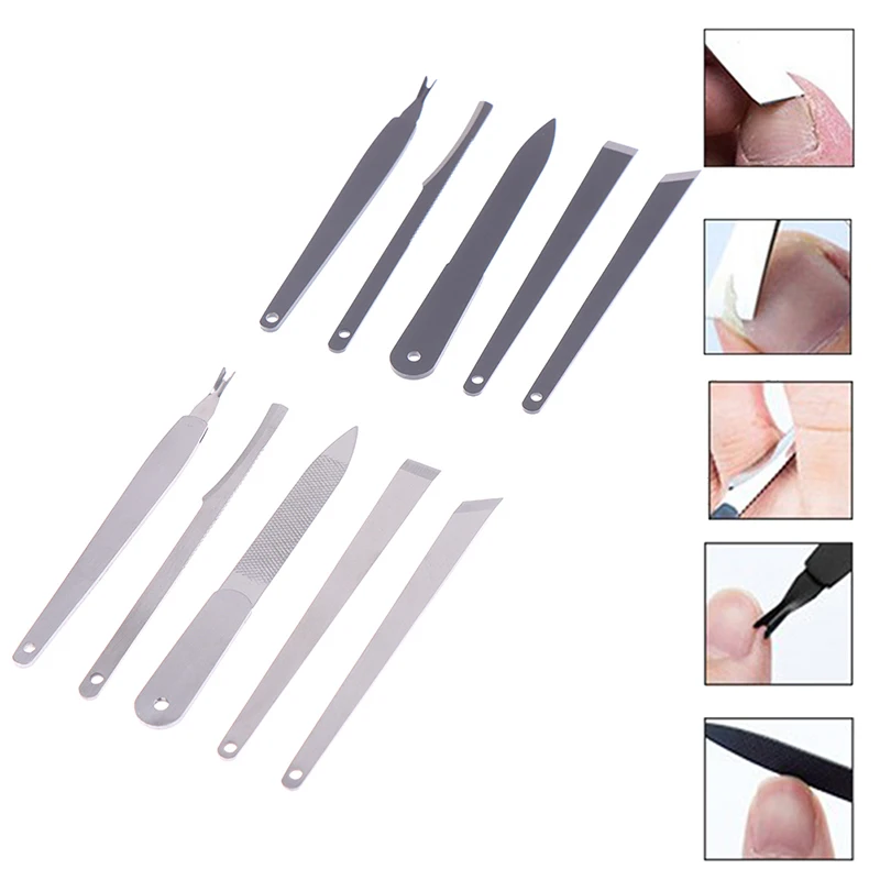5PCS Professional Pedicure Tool Nail Knife Set Toenail Heels Callus Cuticle Remover Foot Care Tool Podiatry Ingrown Nail Cutter
