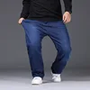 34-50 Sizes Men's Stretch Jeans Straight Leg Denim Pants Extended Sizing Blue/Black Streetwear Relaxed Fit for Work & Casual 4