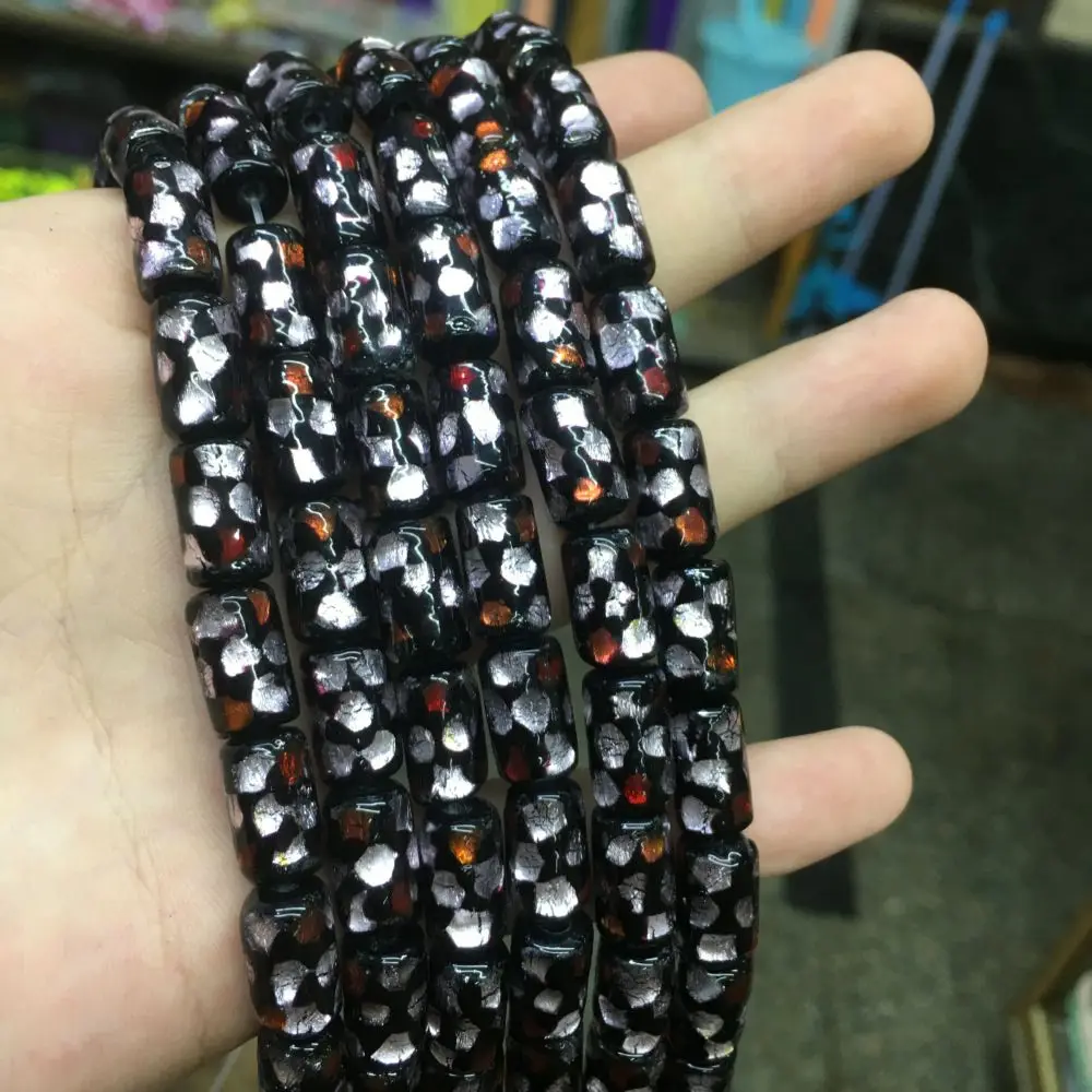 10pcs Glass Multicolor Column Bead Cute Japanese Style Lampwork Loose Beads For Jewelry Making DIY Bracelet Necklace Accessroeis