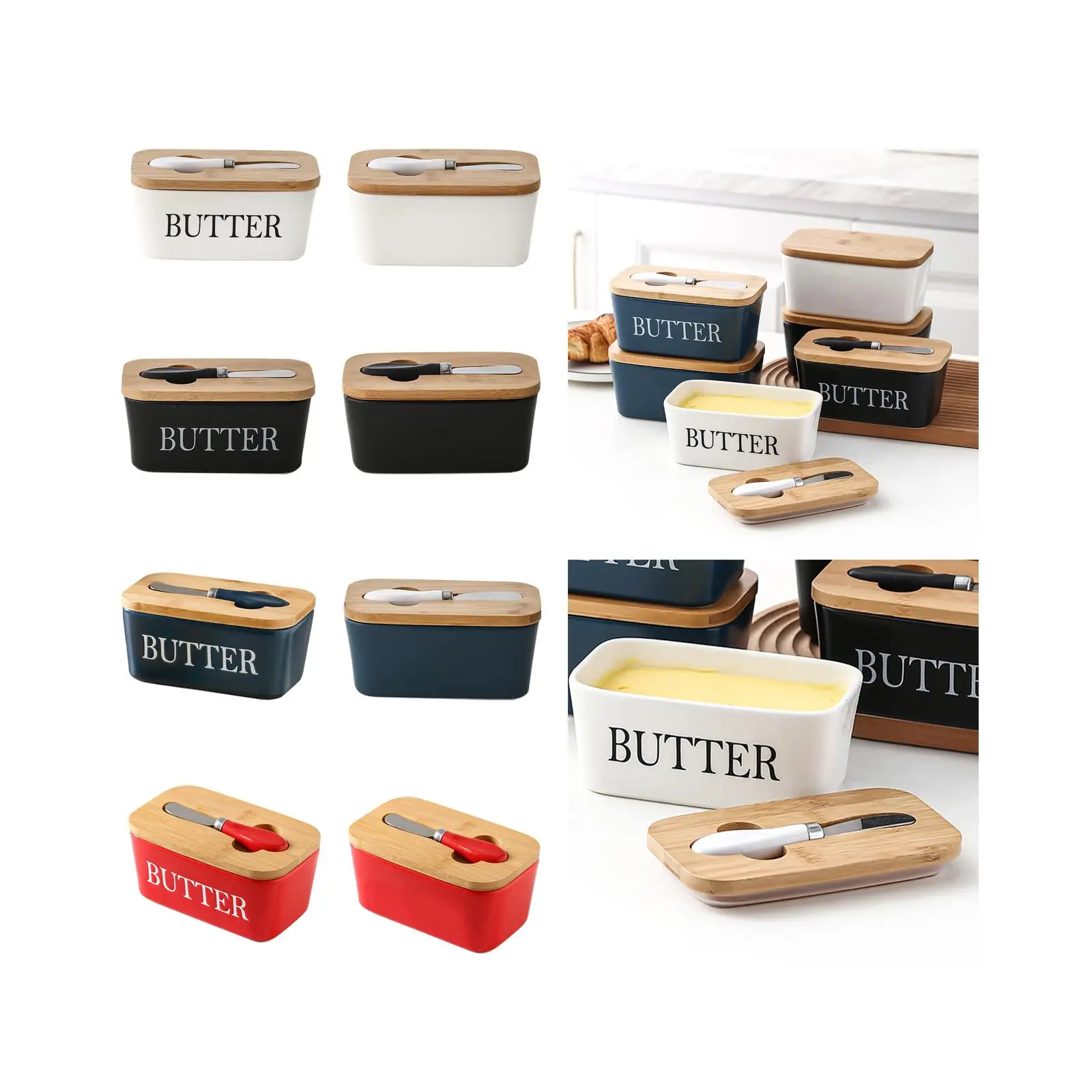 Cheese Butter Storage Box Cheese Box Multiuse Preservation Ceramic Butter Dish