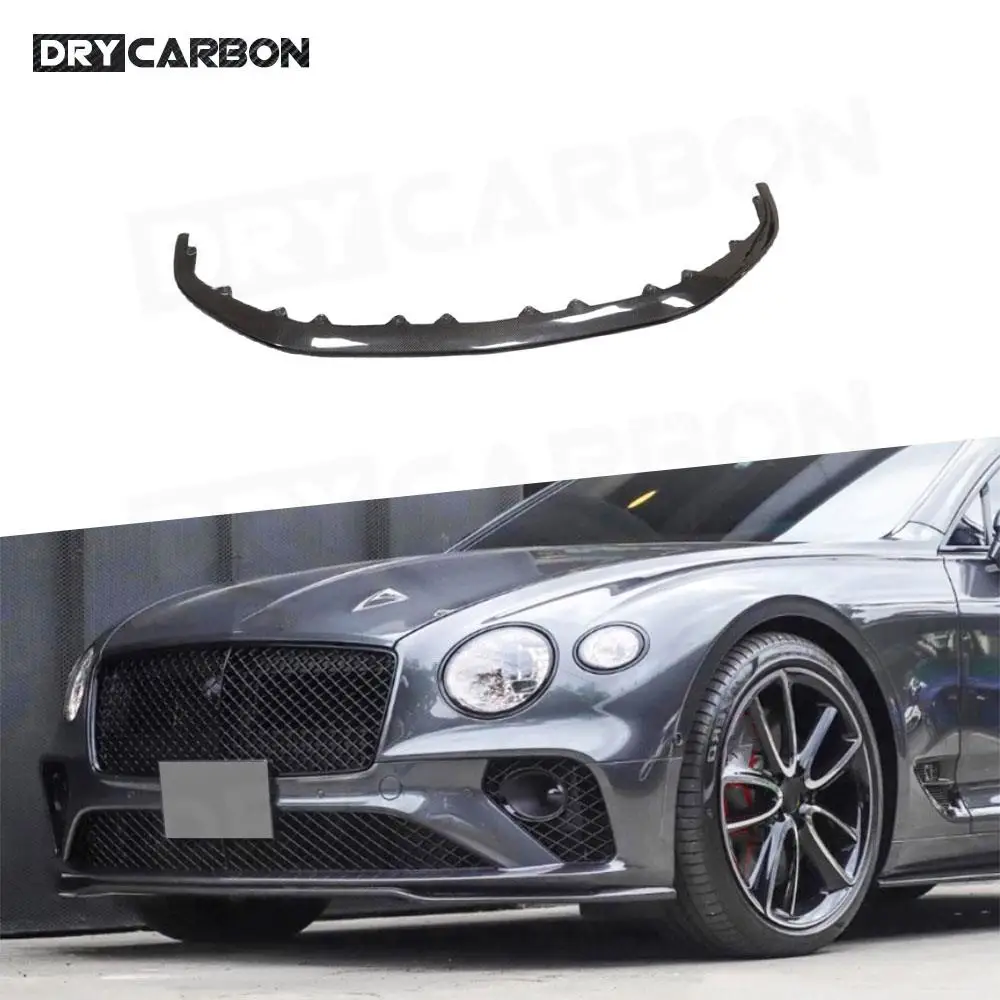 

O style Carbon Fiber Front Lip Chin Spoiler For Bentley Continental GT W12 2018-2021 Front Bumper Lip Body Kit Add On