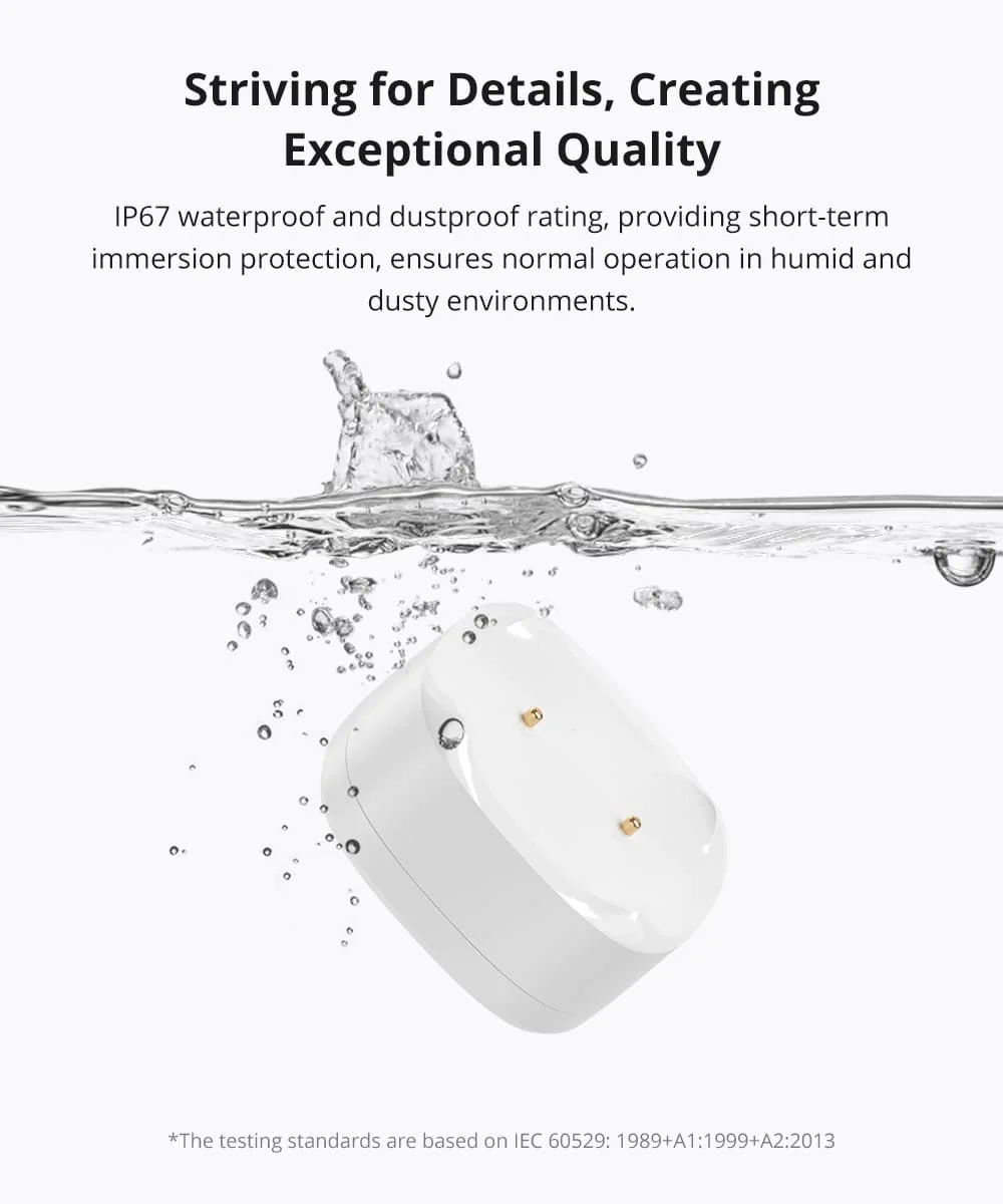 SNZB-05P Zigbee 3.0 Water Leak Detector 5 Years Lifetime IP67 Waterproof Smart A