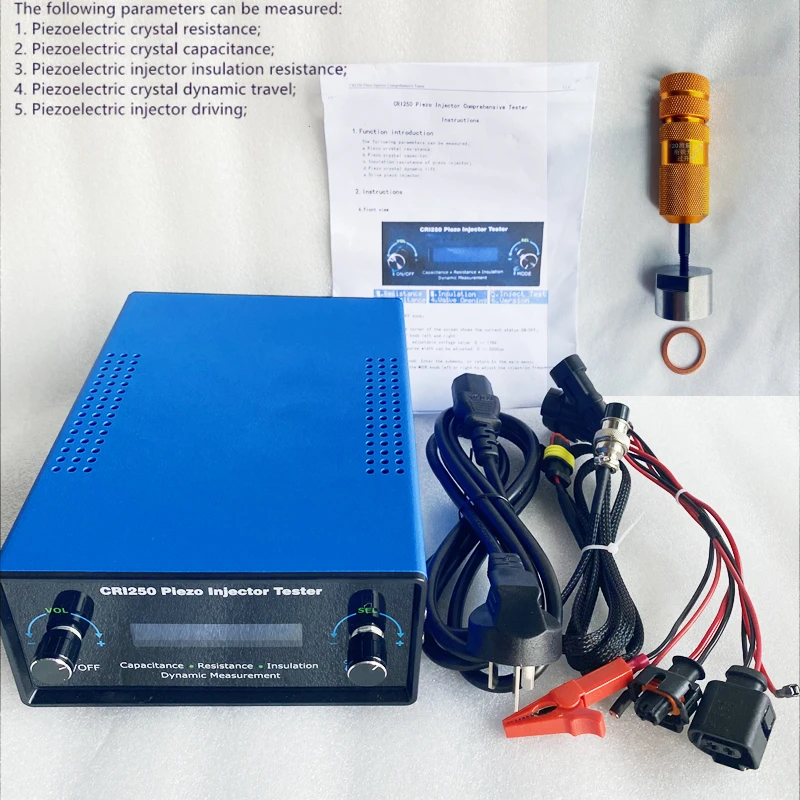 CRI250 디젤 피에조 인젝터 공기 잔류 갭 테스터, 커먼레일 VDO 피에조 인젝터, AHE 동적 리프트 스트로크 측정, TIP2209