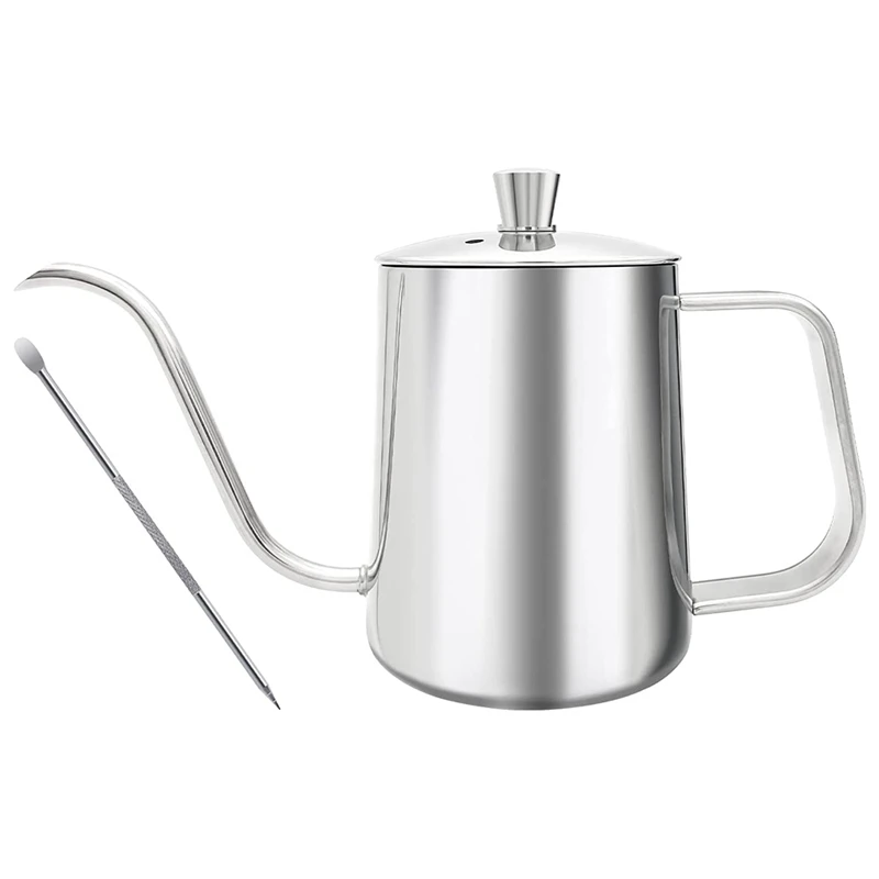 Long Narrow Spout Coffee Pot 12oz/350ml Stainless Steel Gooseneck Coffee Pot,hanging Ear Type