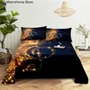 fashion Music Sheet Set Piano Keyboard Music Note Printed Bed Flat Sheet With Pillowcase Polyester Bedding 3