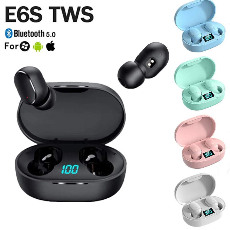 

New E7S 9D Stero Wireless Headset IPX4 Waterproof 5.0 Bluetooth Earphone Earplugs No Delay Auricular TWS Mic With Charging Case