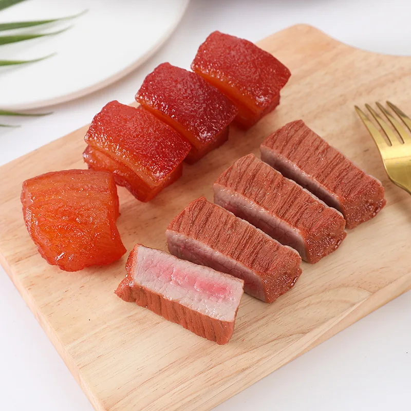 Artificial Steak Keychain Photography Prop and Kitchen Ornament Simulation Decor