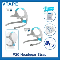 Two - Pack Adjustable Full Face Mask Replacement Headgear with Clips - Medium/Standard, Blue (F20 - 4Pack)