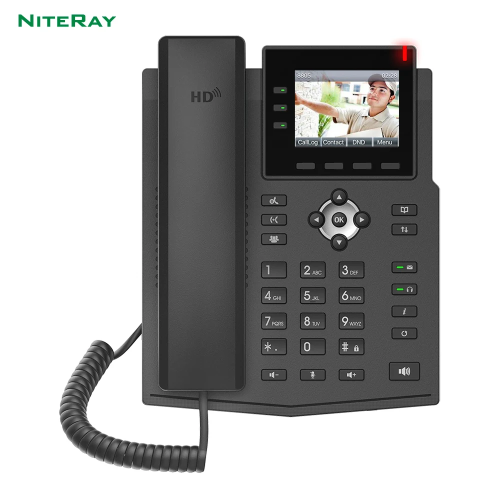 Wireless SIP Video Phone WiFi Basic Corded VoIP Cheap Telephone with Colorful LCD Multimedia