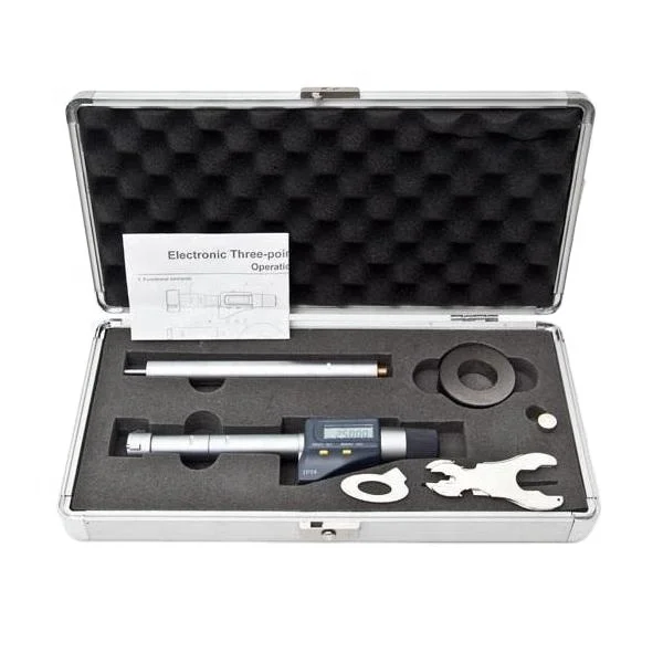 

20-25Mm IP54 Digitale Drie Punt Interne Binnenkant Micrometer Met 25Mm Instellen Ring 150Mm Verlengstuk set In Geval
