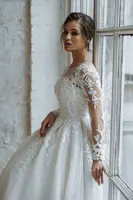 vestidos de novia  Customize To Measures Wedding Dress Long Sleeves Lace Appliques Princess For Women Customize To Measurs 2024 2