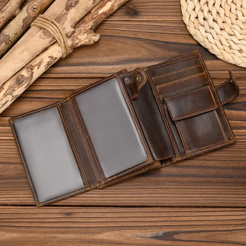 Genuine Leather Card Wallet with RFID for Men and Women