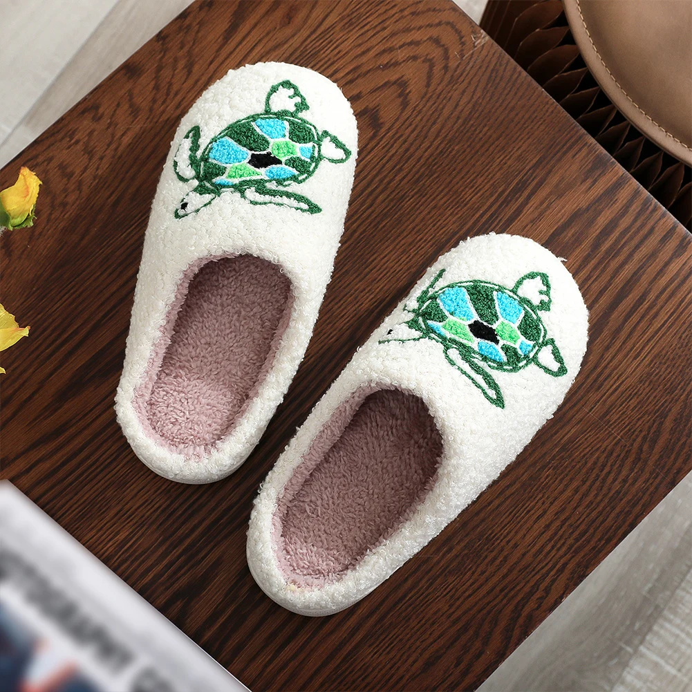 Women Slippers Cute Turtle Dachshund House Funny Ladies Casual Footwear Winter Indoor Shoes Fluffy Slippers for Home