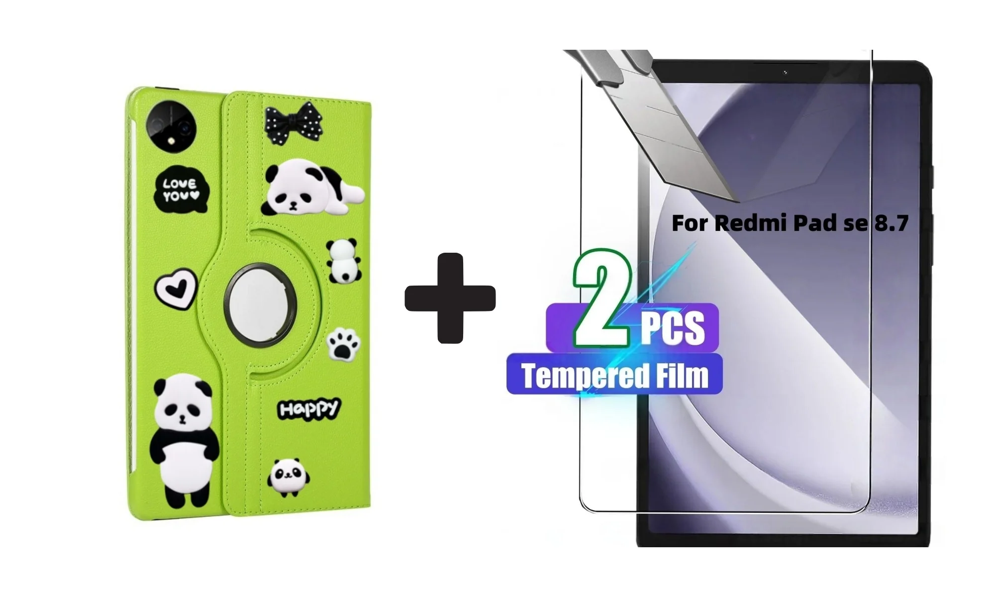 Premium 360° Rotating PU Leather Stand Tablet Case - Universal 8.7 Inch Cover