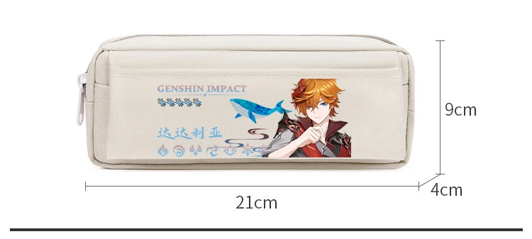 Anime Game Genshin Impact Klee Tartaglia Kamisato Ayato Arataki Itto Albedo Yelan Yae Miko Simple Pen Case Storage Bag Gift