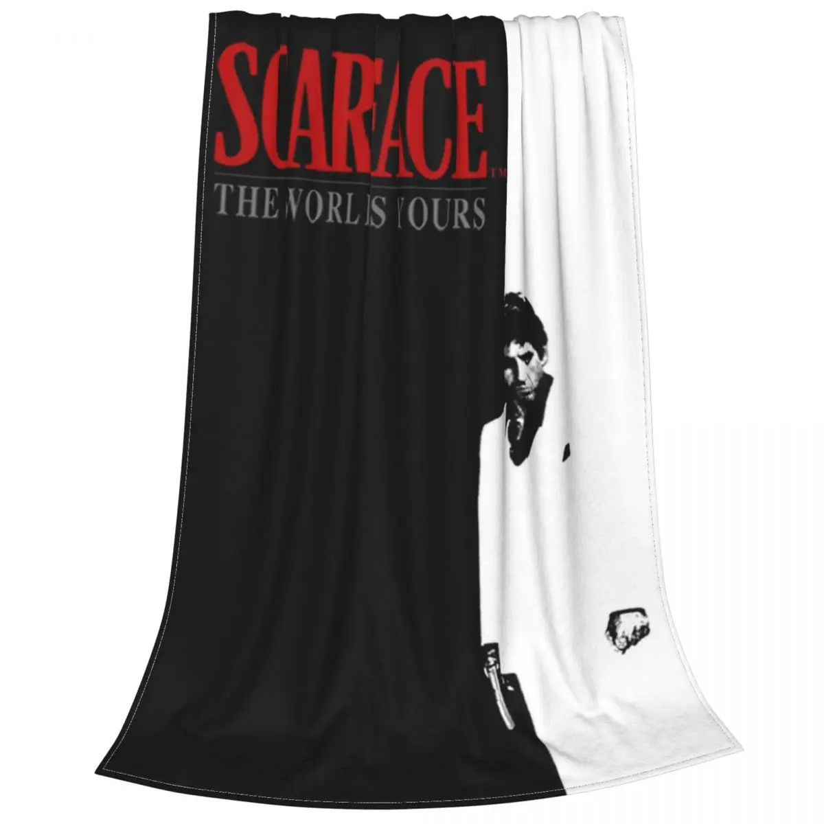 SCARFACE Movie Blanket Flannel Print Black and White Multifunction Lightweight Thin Throw Blanket for Bedding Car Be