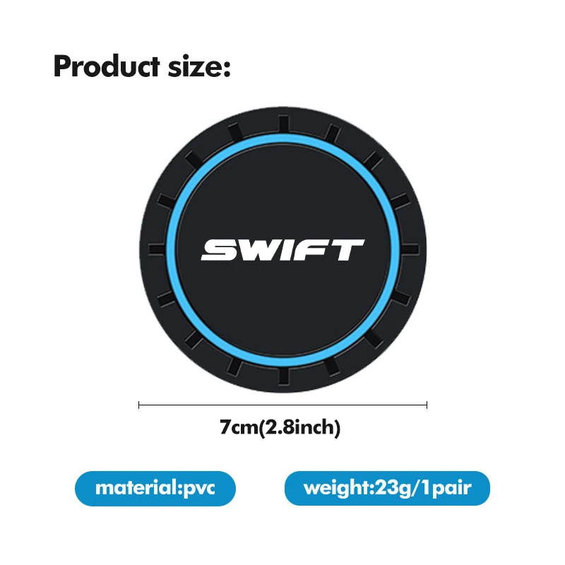 2pcs Silicone Car Water Cup Holder Coaster Anti Slip Pad Mat For Suzuki Swift Sport zc33s zc31s zc72s -2005