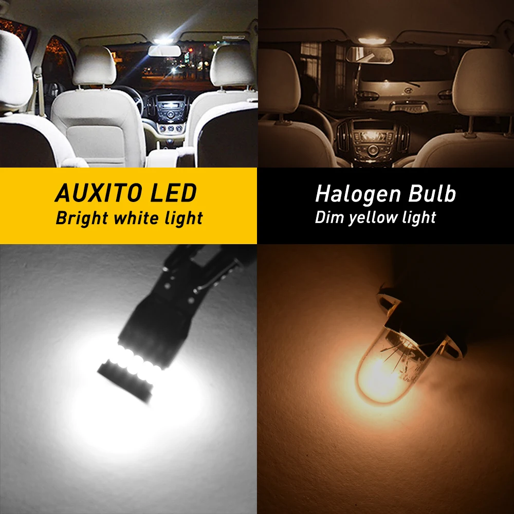 AUXITO 2X 12V 24V W5W T10 LED Canbus  VW BMW Audi Mercedes 194 168 LED ڵ ׸   Ķ    