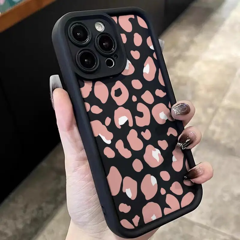 thumbnail image 1 of Funda de teléfono con estampado de leopardo rosa para iPhone, carcasa trasera de pantalla completa para iPhone 16, 15, 14, 13, 12, 11 Mini Pro Max, X, XR, XSMax, 6S, 6, 7, 8 Plus, SE20, Y2k, 1 of 4