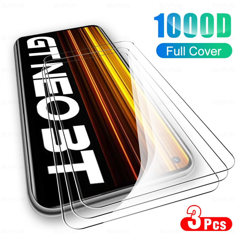 3Pcs Screen Glass Protectors For Realme Gt Neo 3T Tempered Glass For Realmy Gtneo3T Neo3T Full Cover Protection Clear Phone Film