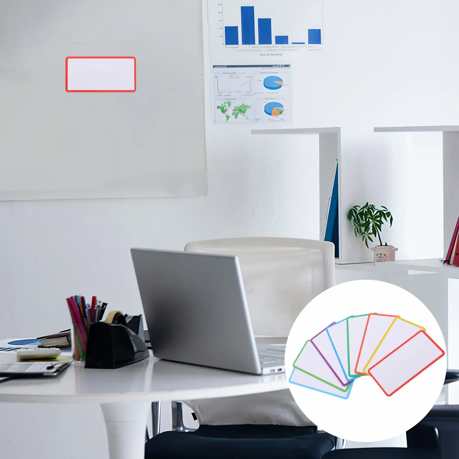 24Pcs 자기 건조 지우기 이름표 재사용 가능한 쓰기 가능 자기 라벨 사무실 교..