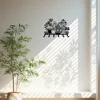 1pc Metal Wall Mounted Hanging Holder, Black Flower Vase Key Holder, Coat Hanger With 6 Hooks key hanger，Iron Art, Wall Sticker 1