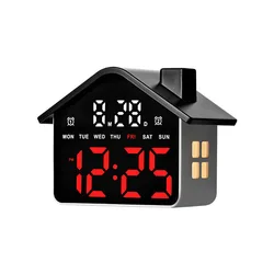 LED Digital Alarm Clock with Voice Control, Date Display, Adjustable Brightness, and Night Light (Red)