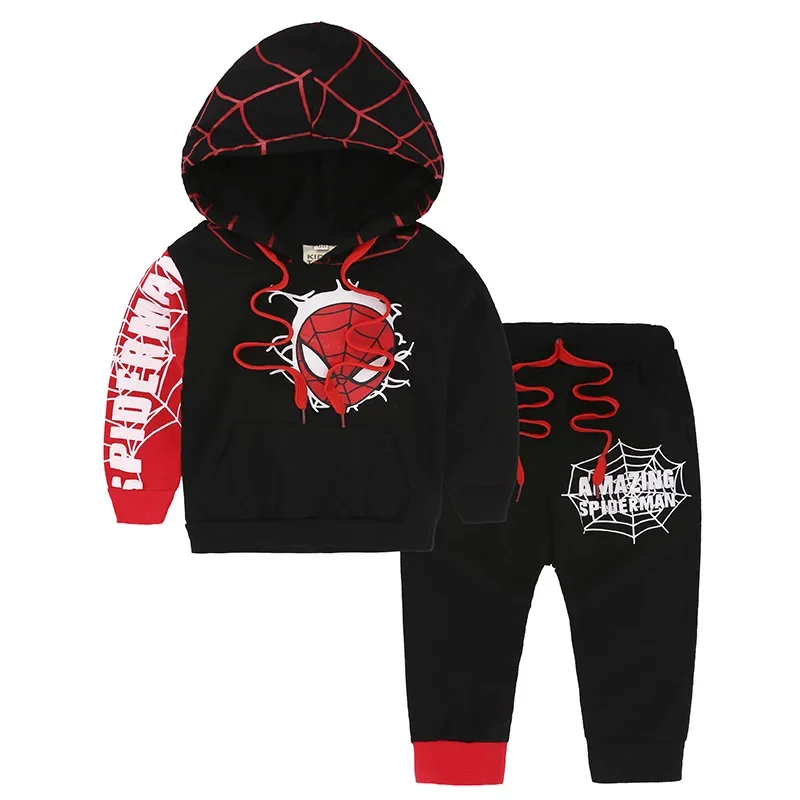 Kids Spiderman Toddler Set Fall Boys Hoodie Set Spring Street Style Kids Sweatshirt Party Long Sleeve Two Piece Sets Clothes