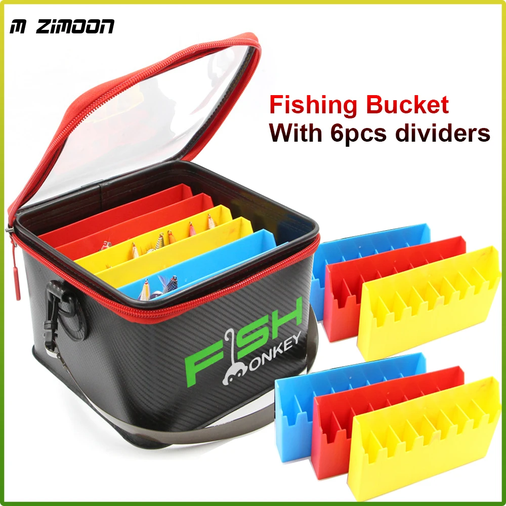 EVA Fishing Bucket Storage Box Large Capacity with 6pcs Insert Box for Carp Fishing  Lure Storage Bucket Boat Tackle For Fishing