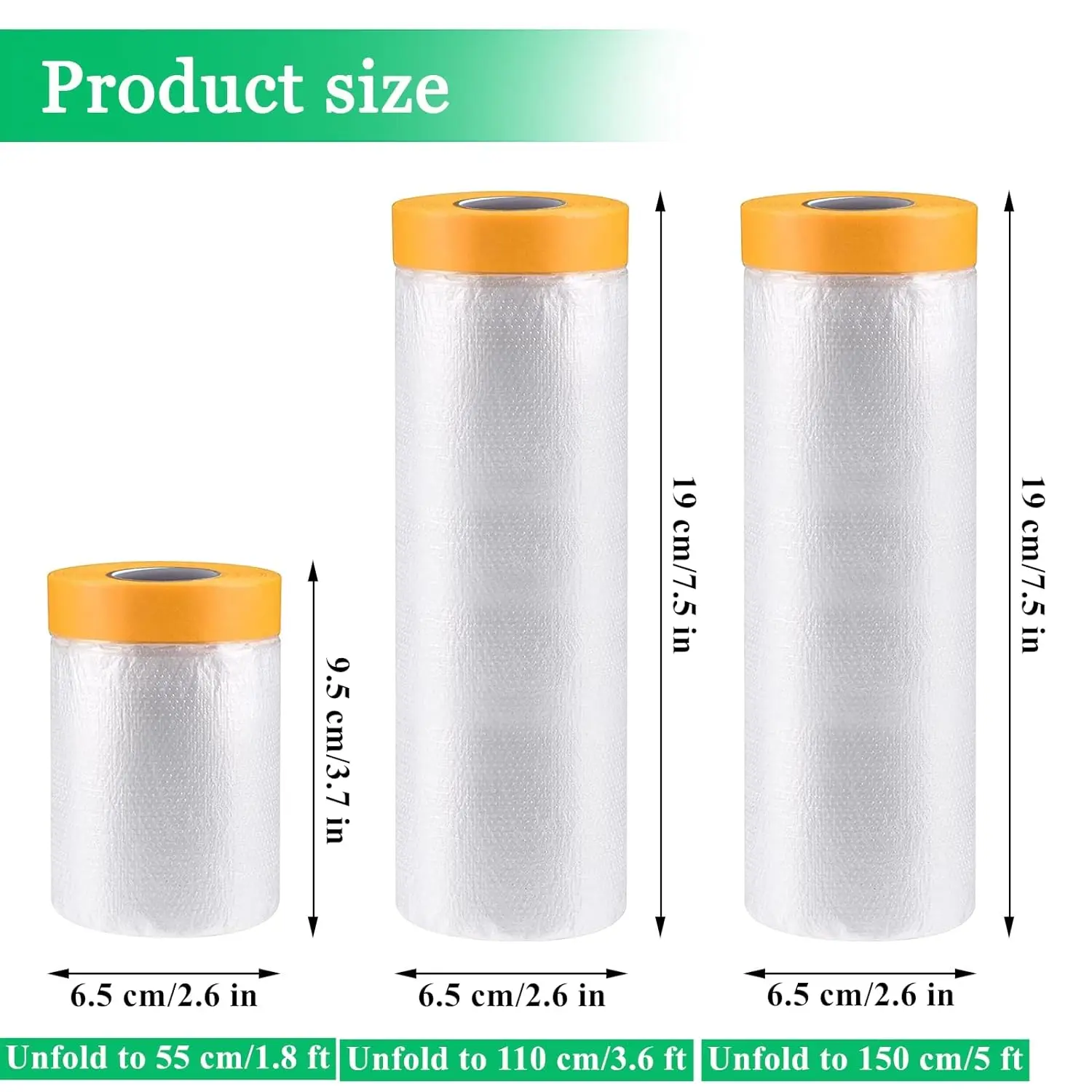 20M Plastic Masking Film Transparent Painting Drop Film Car Paint Masking Film Living Room Decoration Furniture Dustproof Film 2