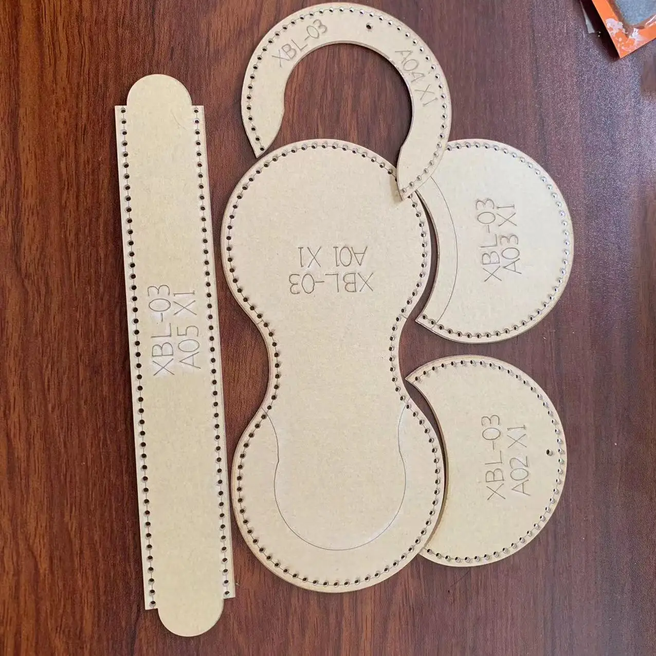 Transparent Leather Craft Acrylic Purse Vintage Wallet Bag Pattern Stencil Template outil pour le cuir Tool DIY Set