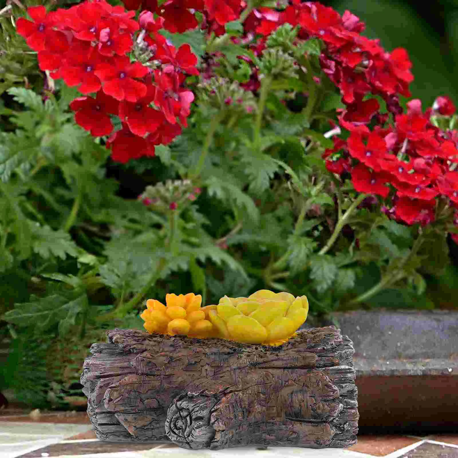 

Yard Ornament Key Hider Outdoor Garden Stone Decorations Hidden False Tree Stump Resin