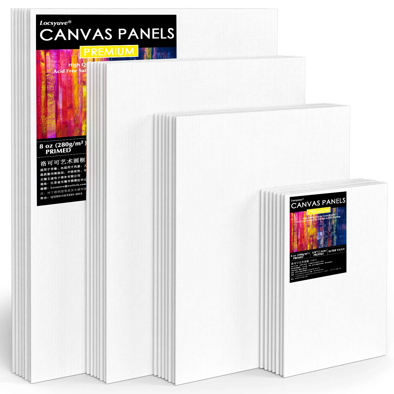 4 Pieces/set Stretched Canvases for Painting Primed White 100